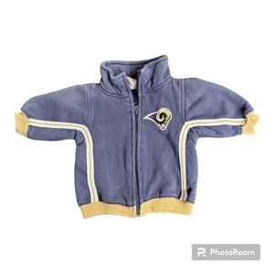 Vintage NFL RAMS Sweatshirt Zip-up Jacket Size 0-3 months-Dark Blue Game Day